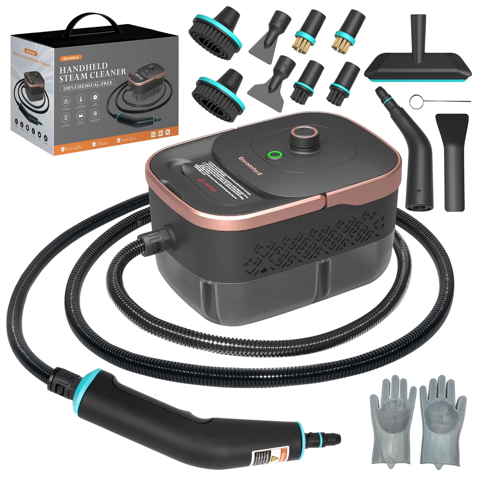 Enromted Steam Cleaner - 4Bar 1250 Milliliters