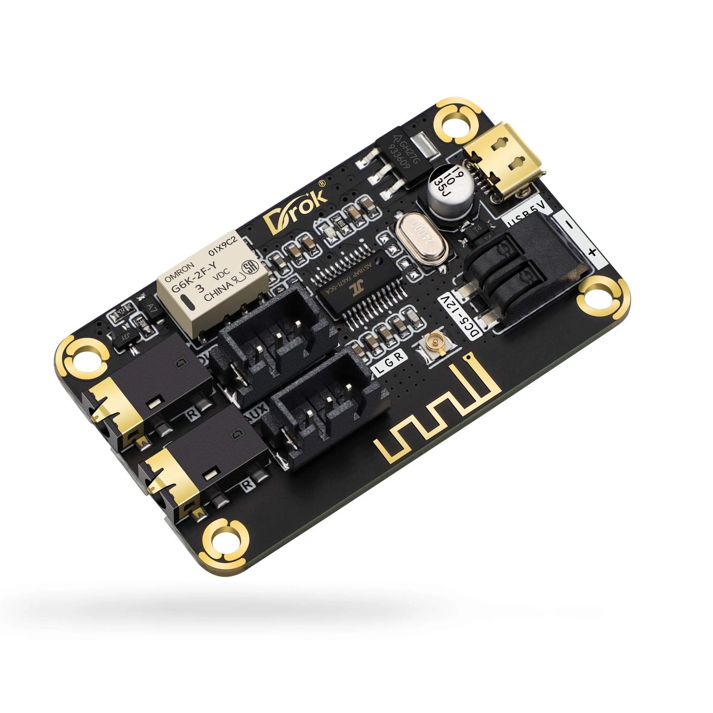 DROK Blue~Tooth Board - 4.2 3.5mm AUX input & 2.54mm 3P AUX input DC 5V-12V