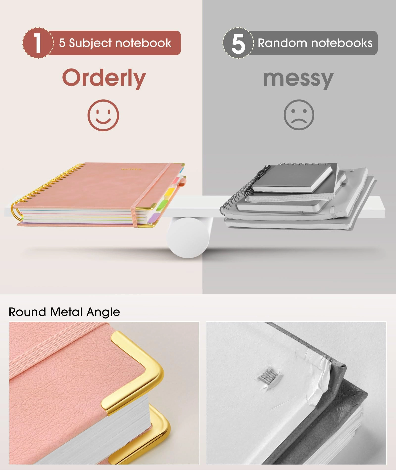 Spiral Notebook Large Hardcover - Lined 150 Sheets