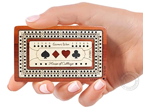 Cribbage Board - 2 Track 60 Points Bloodwood / Maple Wood