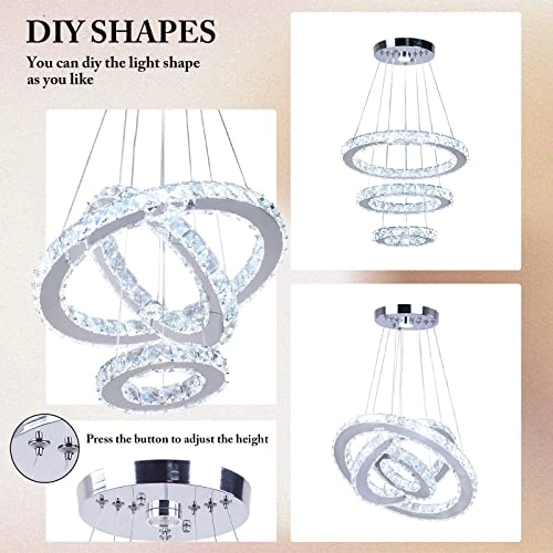 Crystal Ring Chandelier - Cool White (6000K-6500K)
