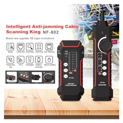 NF-802 - RJ11, RJ45, Cat5, Cat6, LAN, Ethernet, Telephone Multifunction Cable Tester & Tracker