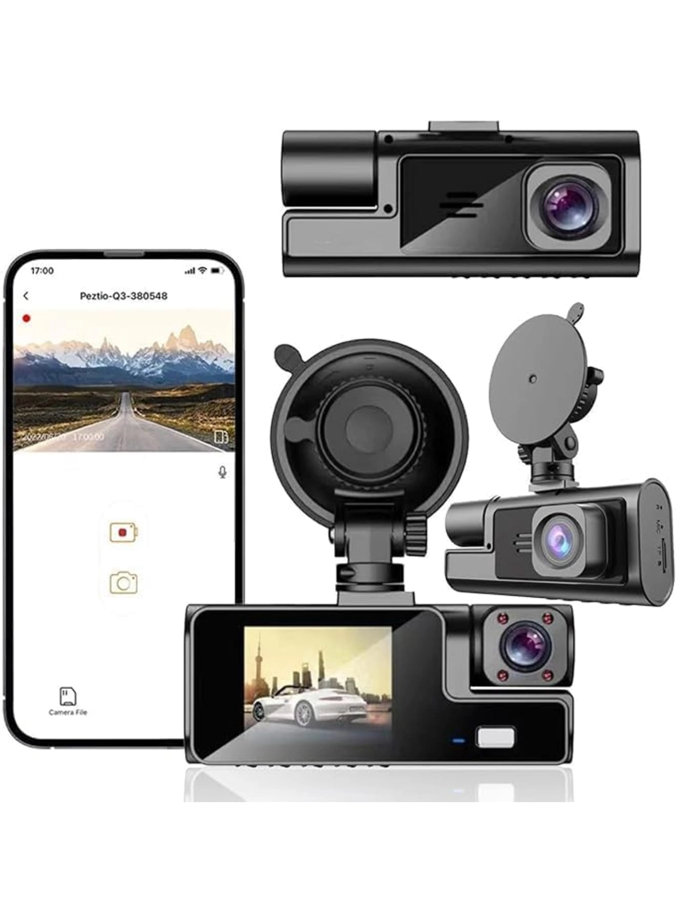 Generic 3 Channel Dash Cam - 1080P 30FPS