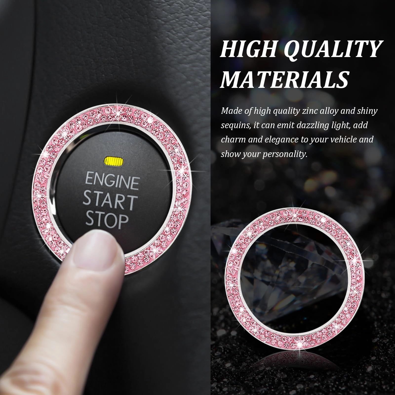 Rhinestone Car Engine Start Ring Decals