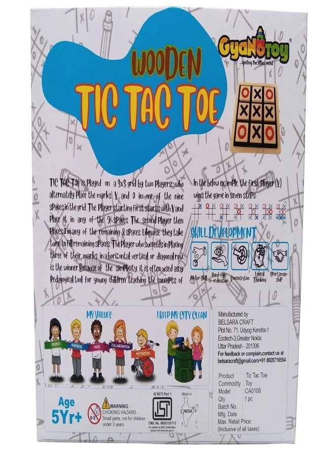 Wooden Tic Tac Toe - 5 Years+ 9 Blocks