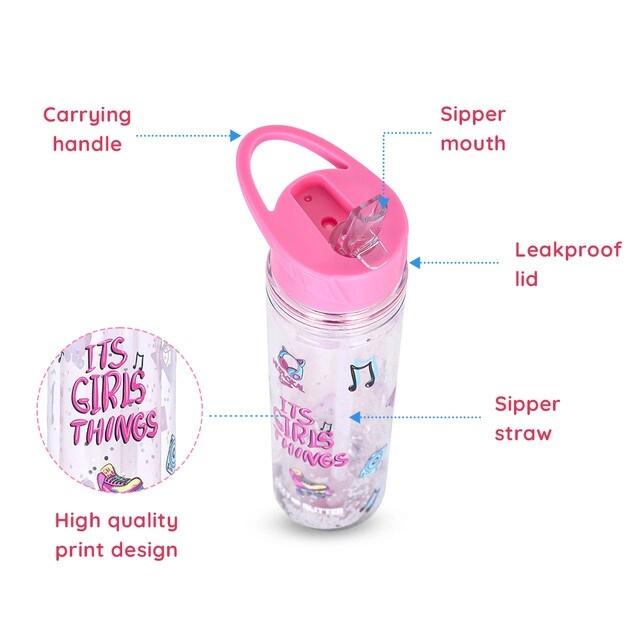 Bento Lunch Box - Convertible 4/6 + Water Bottle - 550ml Double Wall + Spoon - Golden + Fork - Golden + Cutlery Bag