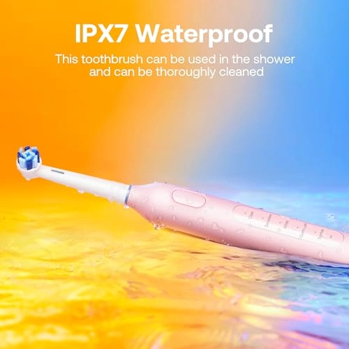 R1 - Rotating Electric Toothbrush 8 Brush Heads Pink