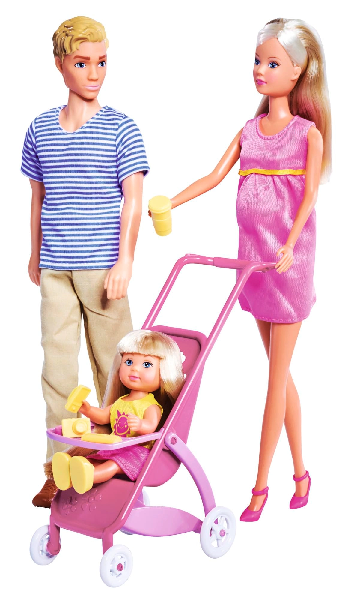 Simba Dickie Group Steffi Love Doll - Pregnant + Evi Love Doll - 12 cm + Kevin Doll - 30 cm