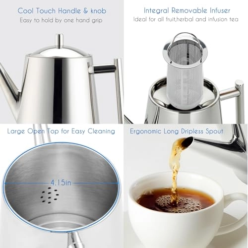 Teapot - Stainless Steel 1500 Milliliters