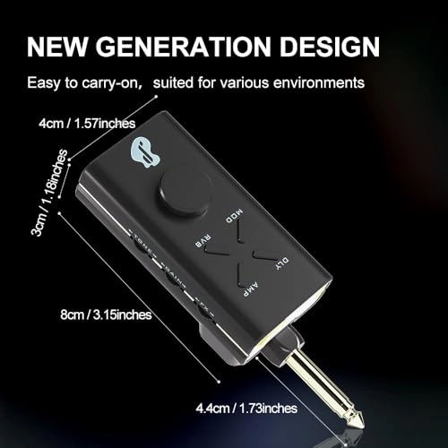 Guitar Headphone Amp - USB Rechargable 24 Guitar Effects