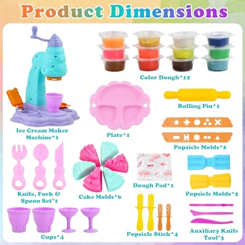 Modelling dough & tool set - 3+ years 12 colors 30 pcs