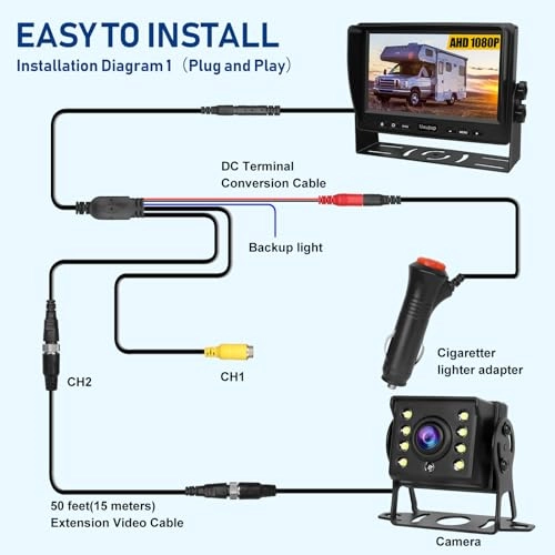 Backup Camera - 8 LED Wired 1080P