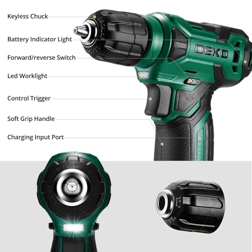 Cordless Drill + Toolbox + Hand Tool Set - 8V