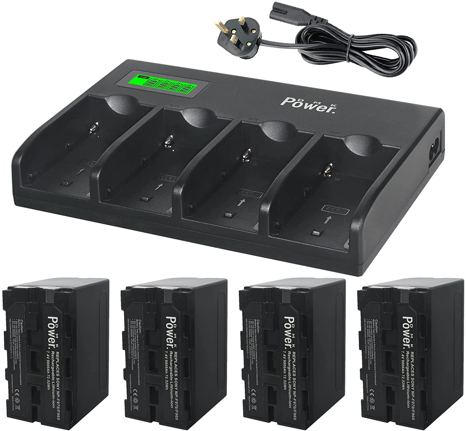 DMK NP-F970 - 9800mAh + 4-Channel Charger