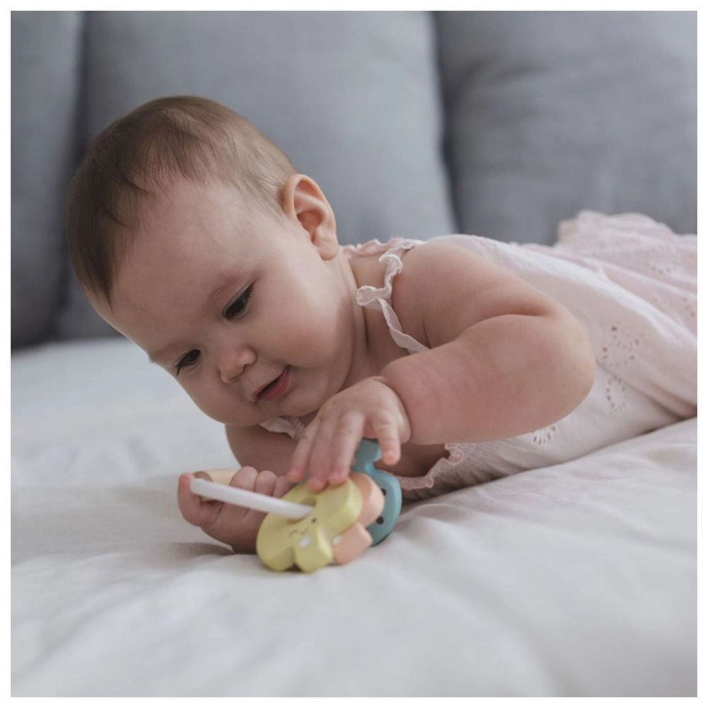 Key Rattle - 3 Months Wooden Pastel Color Collection