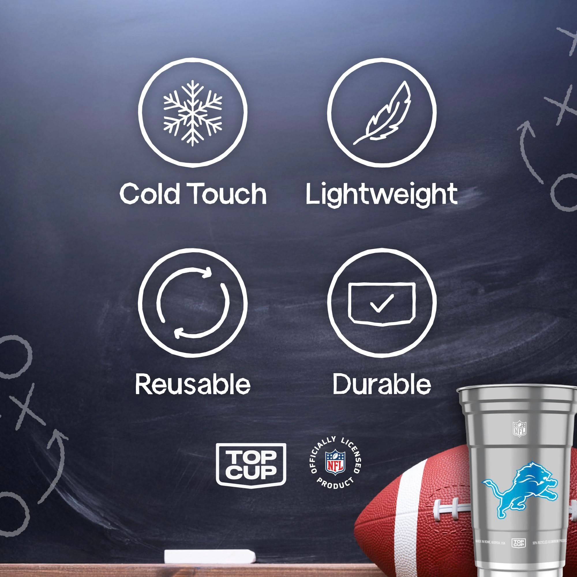 Detroit Lions Aluminum Cup - 20 pcs