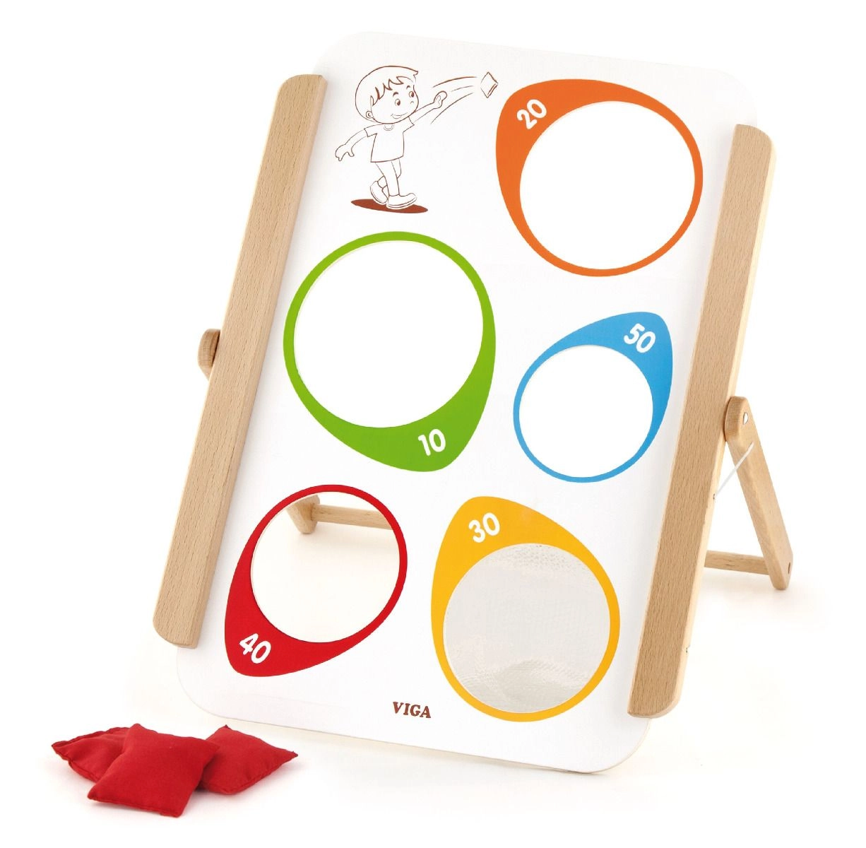 VIGA Sandbag Throwing - 3 bean bags Foldable frame