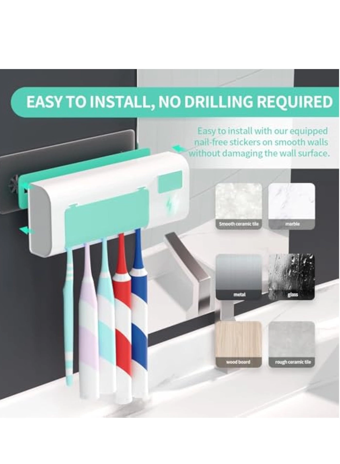 Toothbrush Holder - 5 Wall Mounted