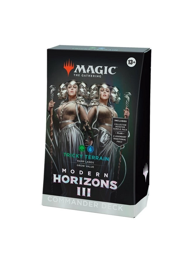 Magic: the Gathering Modern Horizons 3 Commander Deck - Tricky Terrain - 100-Card + Collector Booster Sample Pack - 2-Card + Accessories