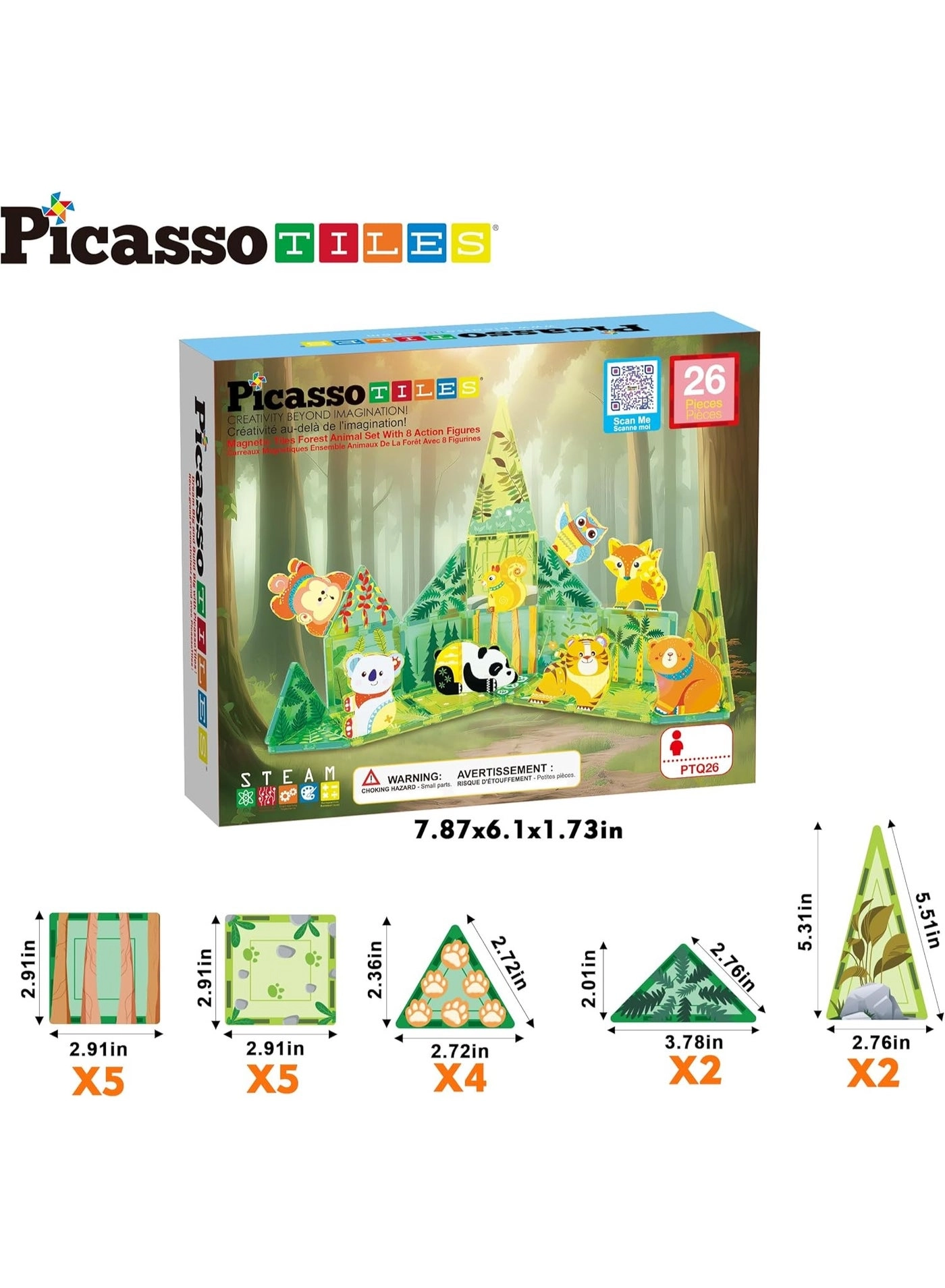 Magnetic Tiles Forest Animal - 26 pcs