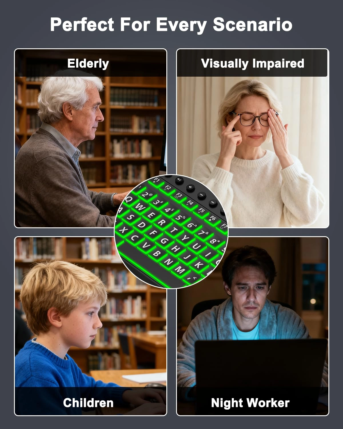 Large Print Backlit Keyboard - US Wired