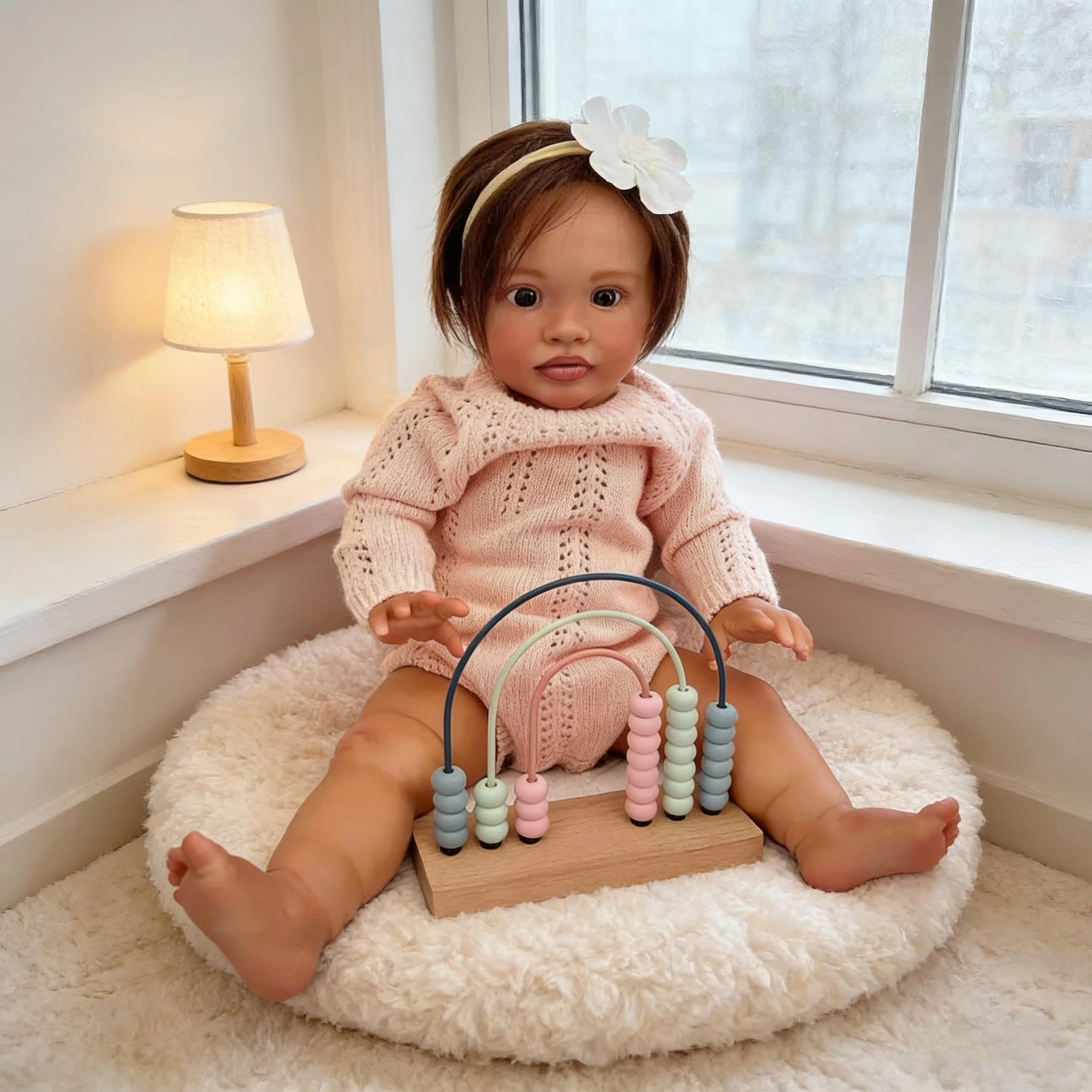 Pippa Reborn Baby Doll - 26 inch Cotton Vinyl Hand-rooted Curly Hair Ages 3+