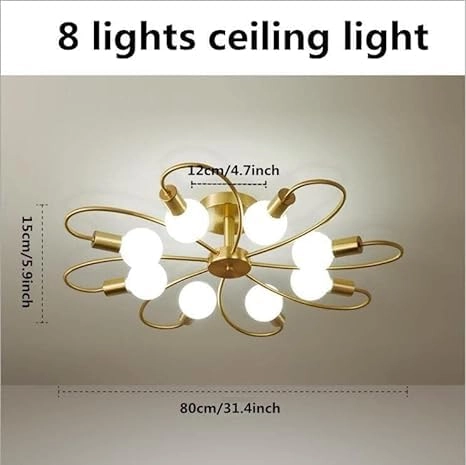 151 Chandelier - 8 E27 Golden and Black
