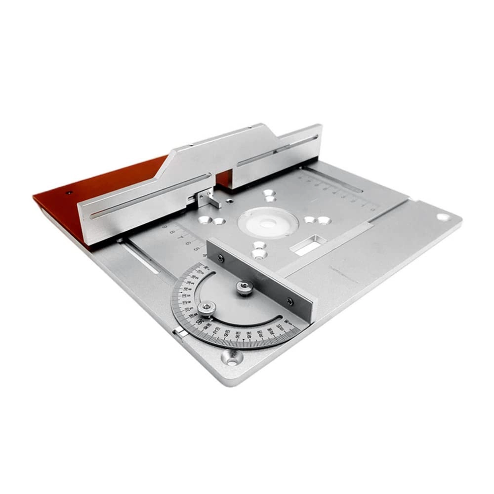 Router Table Insert Plate - 240 x 200mm Aluminum Alloy + Backer Plate + 180° Angle Gauge