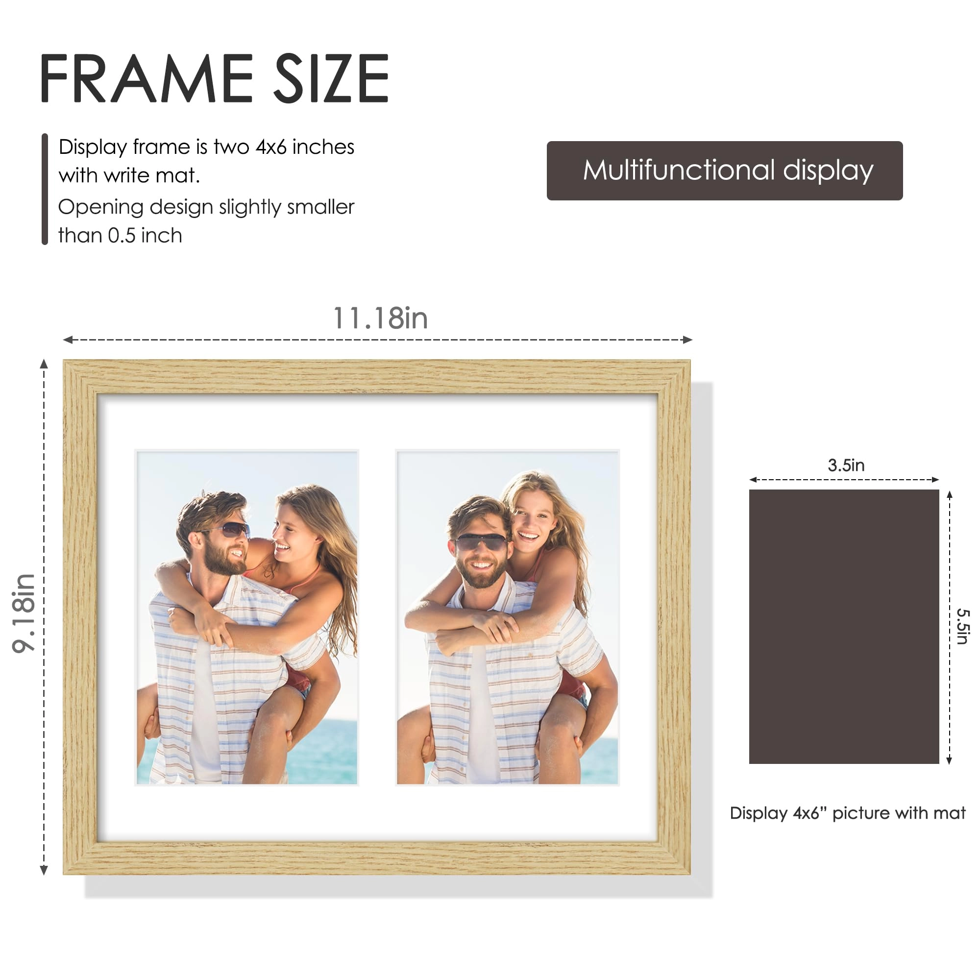 Double Picture Frame - 8x10 Two 4x6