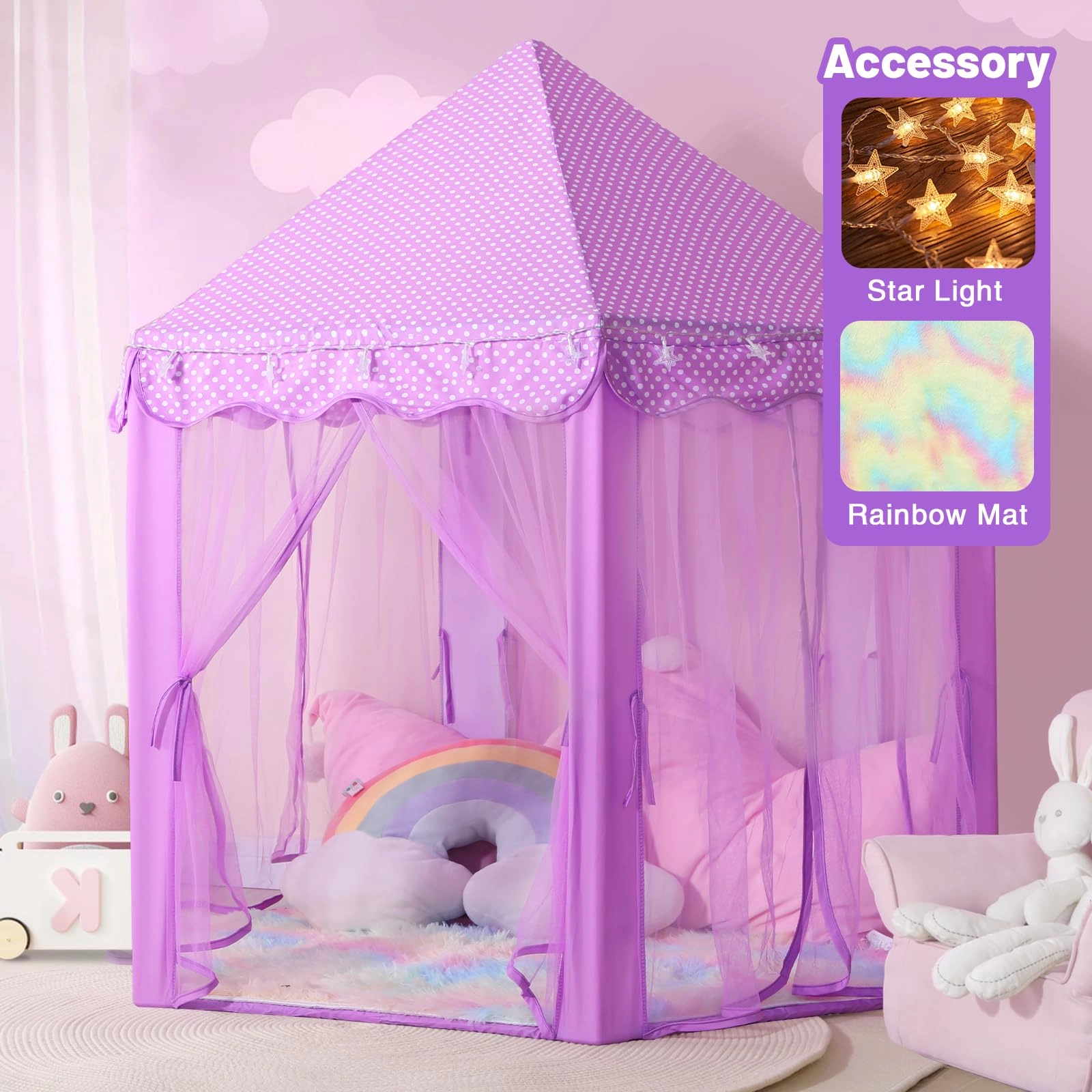 Princess Tent - Pink 48 x 48 x 52 inches