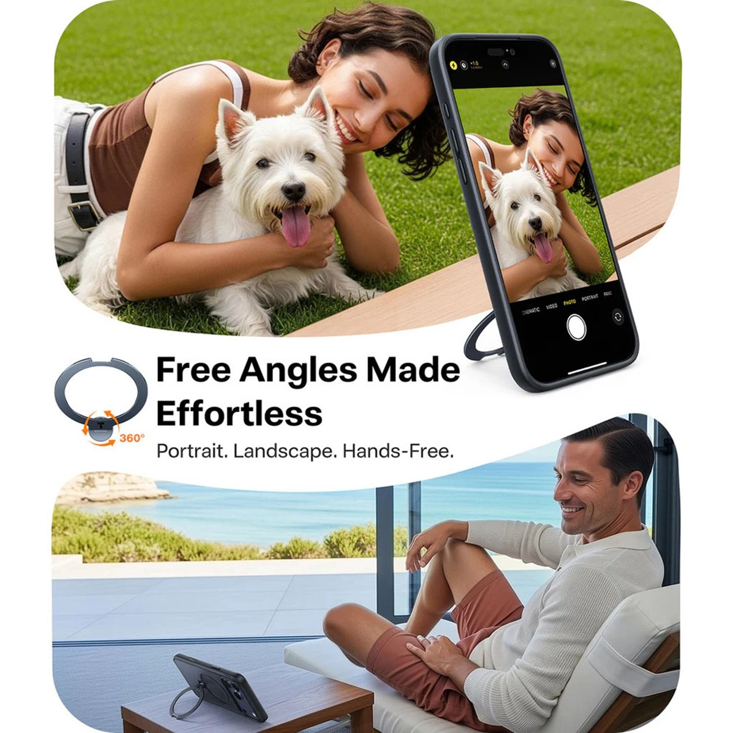 Ostand Spin Silicone Case with MagSafe for iPhone 17 Pro Max