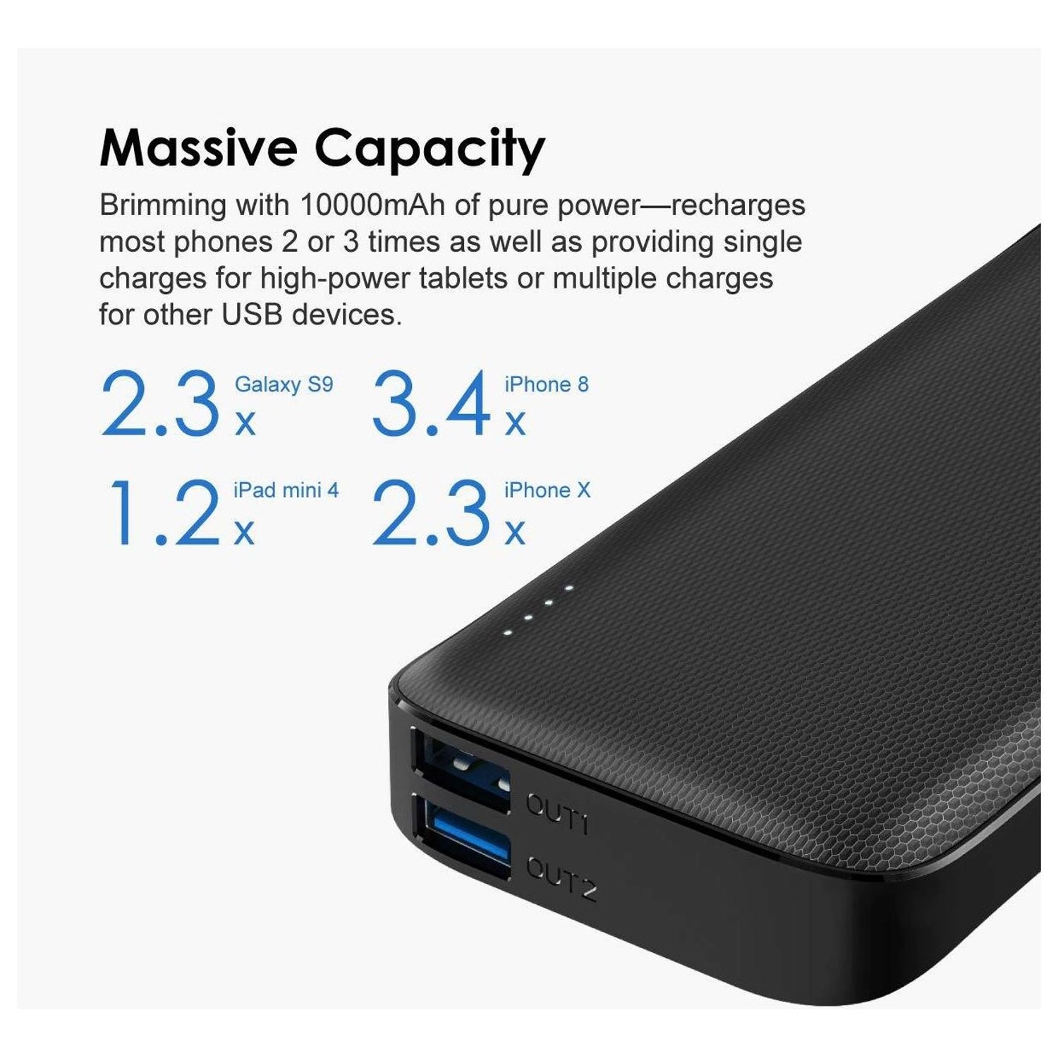 Toast 10 - 10000 mAh DC 5.0V 2.1A (Max)