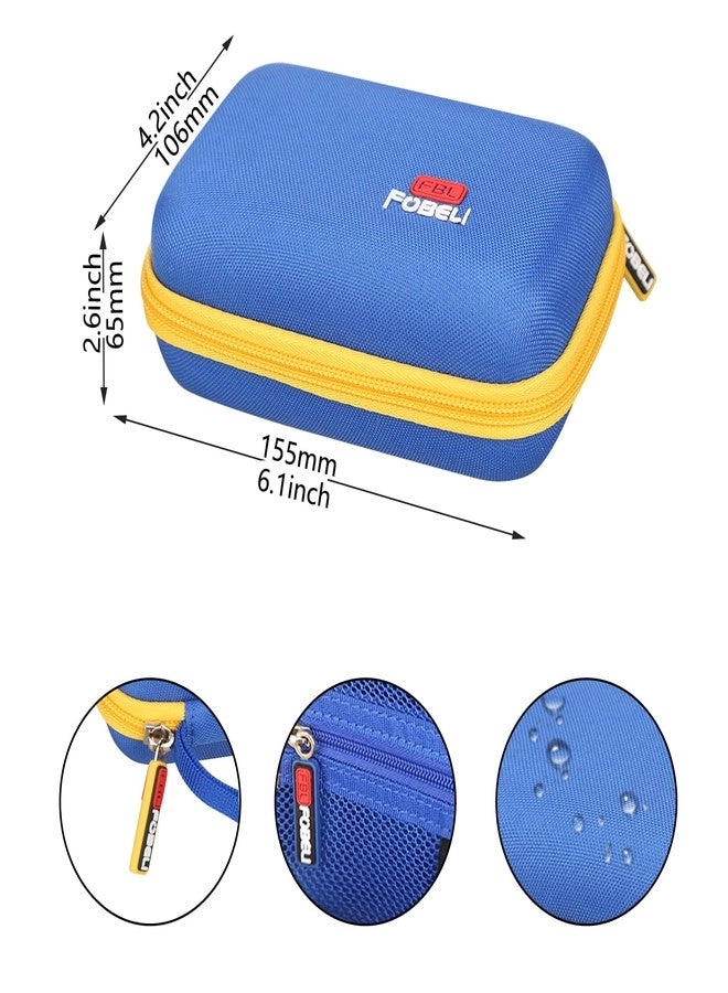 Hard Case - Compatible with Blaze Atari/Technos/Taito/Capcom Super/Neo-Geo/Data East Pocket Arcade Handheld Game Console Mesh Pocket for Evercade Cartridges and Accessories Blue+Yellow