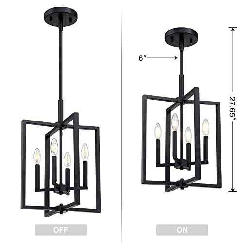 Farmhouse Chandelier - 4 Light Black