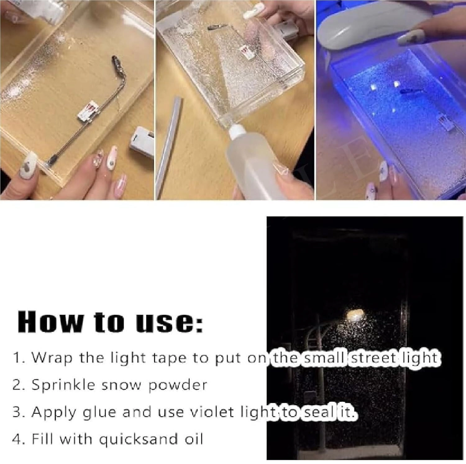 DIY Snowfall Night Lamp - Battery Powered