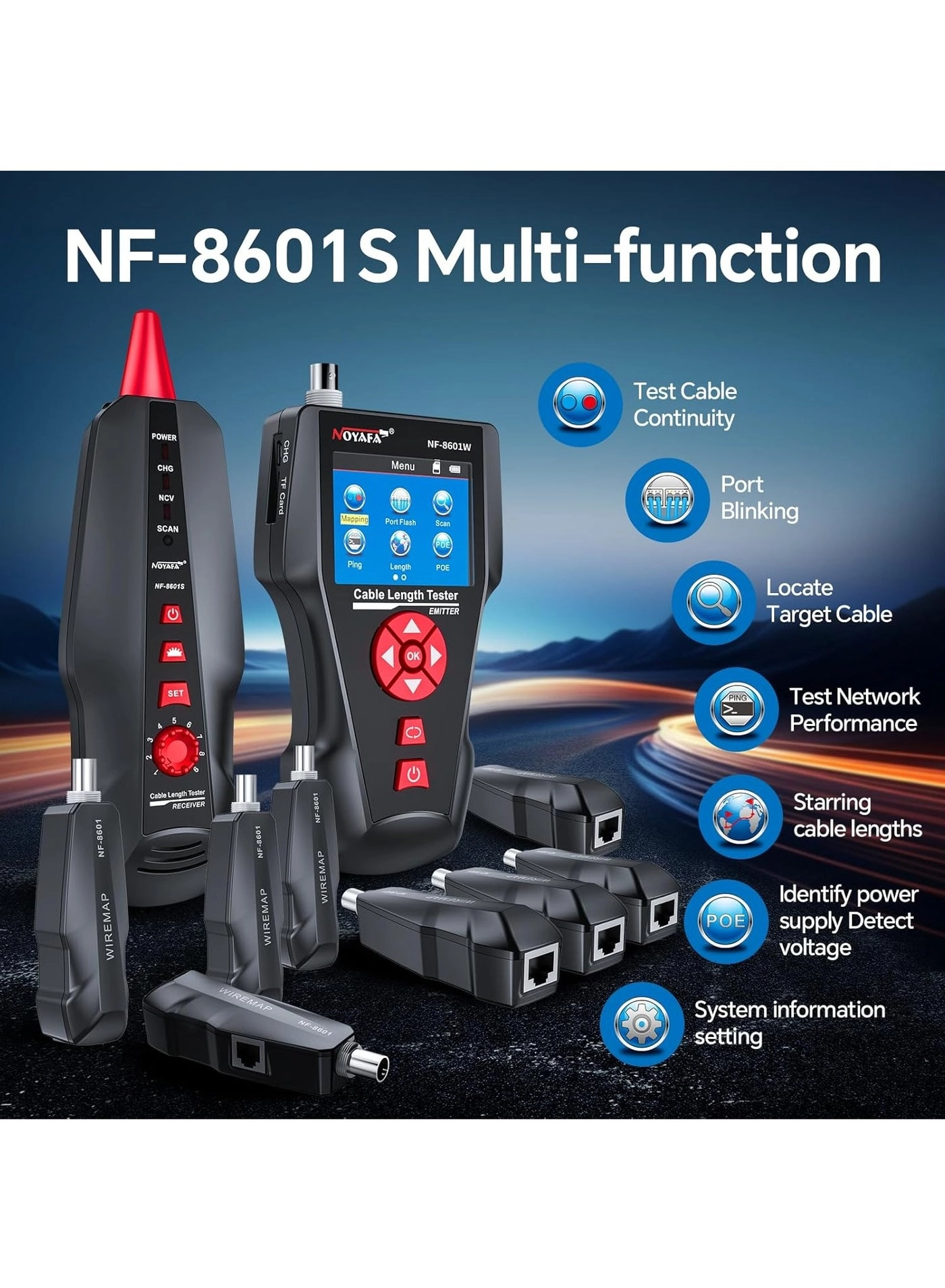 NF-8601W-A - RJ45 RJ11 BNC PING/POE