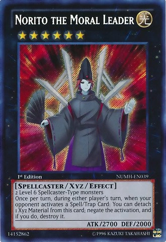 Yu-Gi-Oh! Norito the Moral Leader NUMH-EN039 - Number Hunters Unlimited Edition Secret Rare
