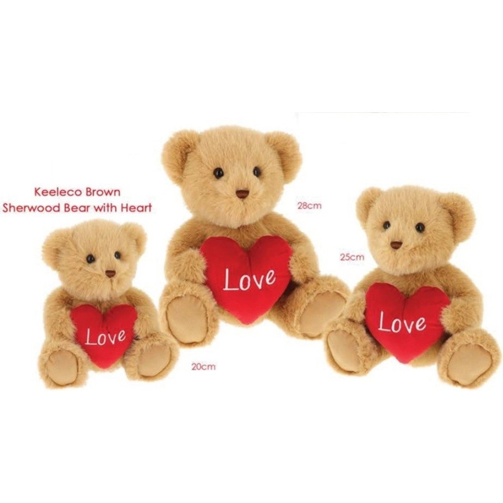 Sherwood Bear With Heart - 20 cm Brown