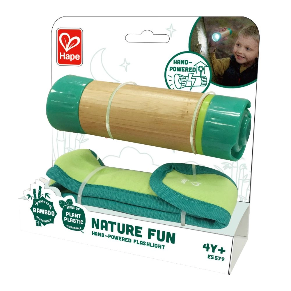 Hand Powered Flashlight - Green Bamboo