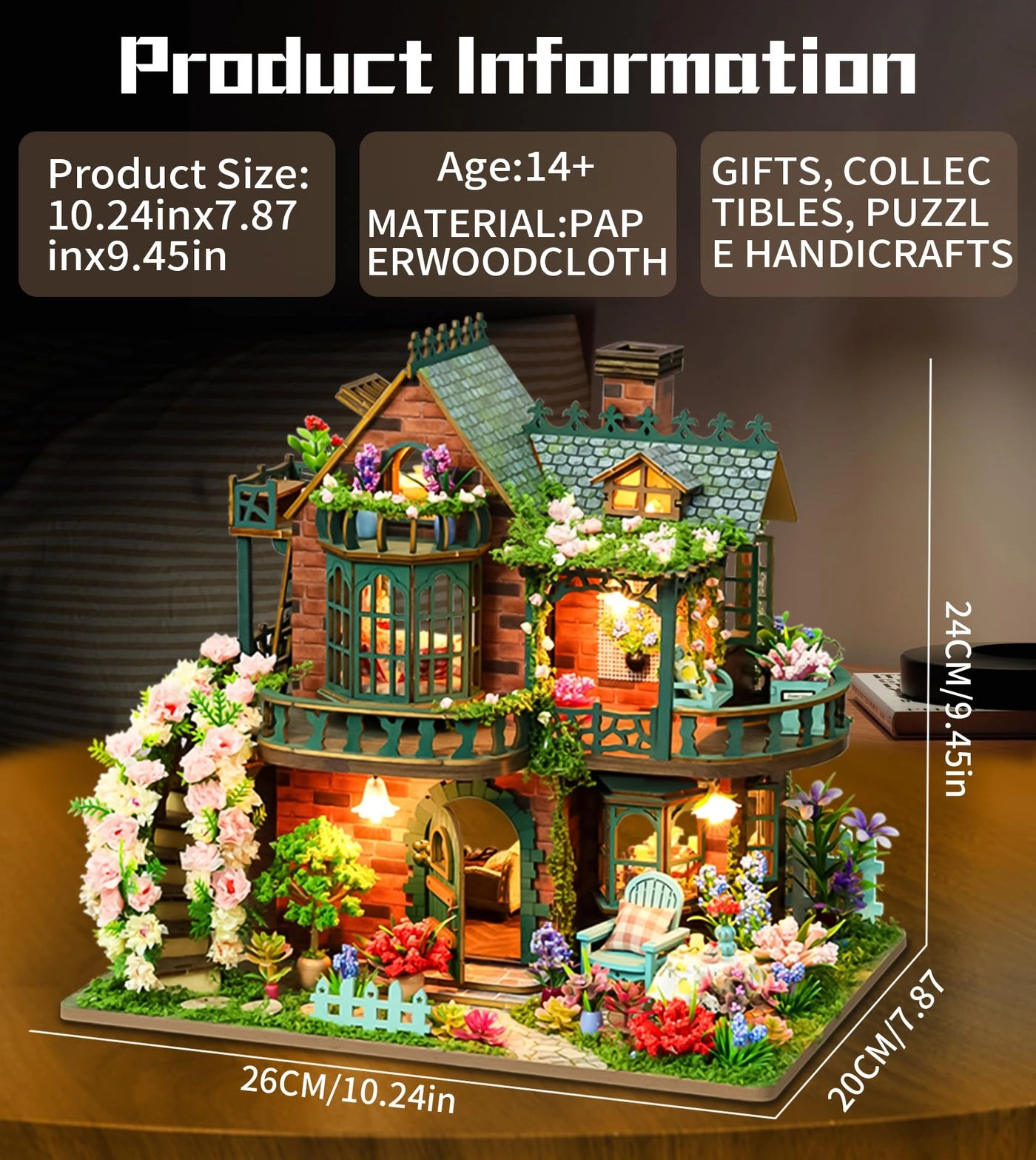 DIY Book Nook Kit - FLOWER HOUSE BOOKNOOK 1/32