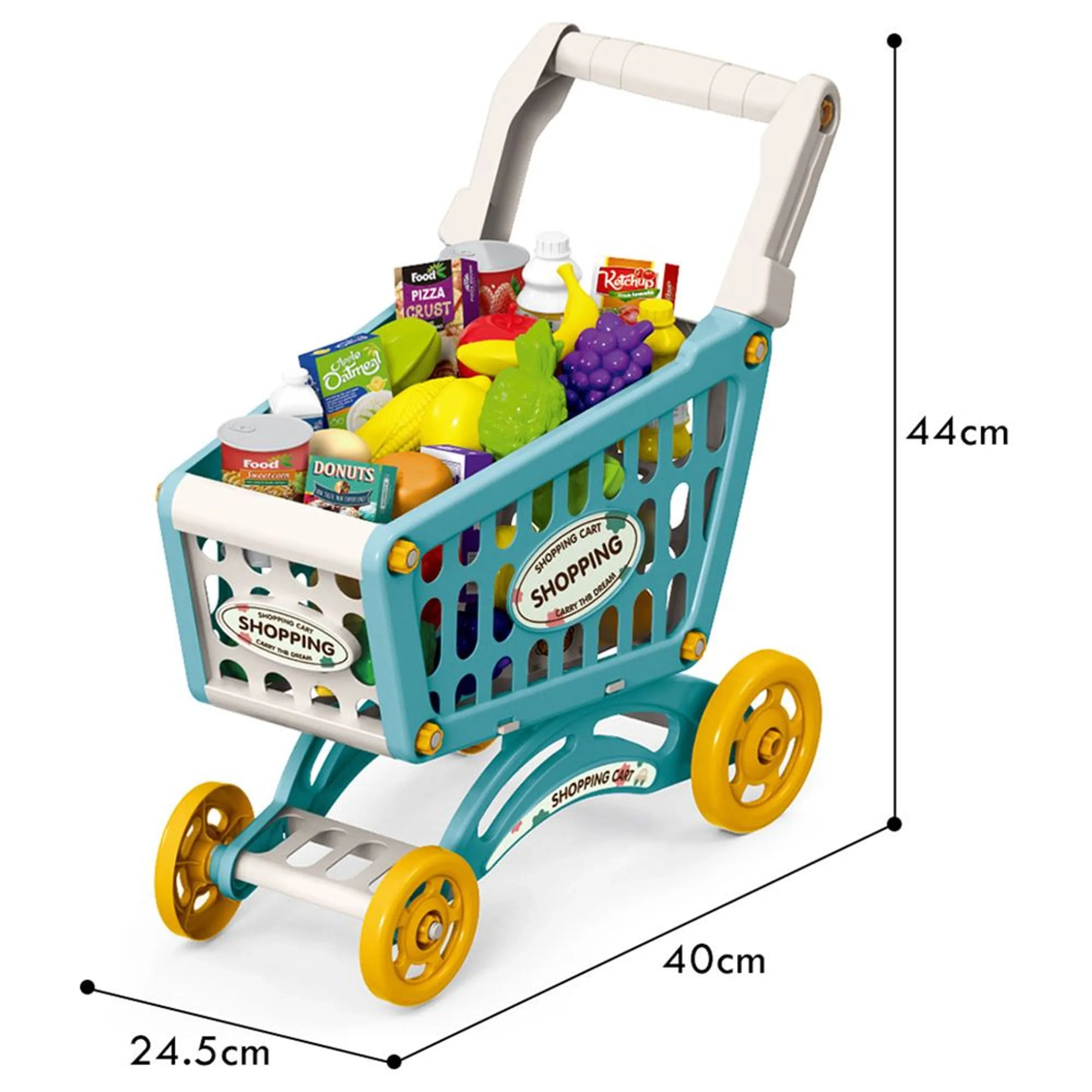 Eazy Kids Role Play Market Shopping Cart - 56 pcs (SAB-LS_DIYSC_BU)