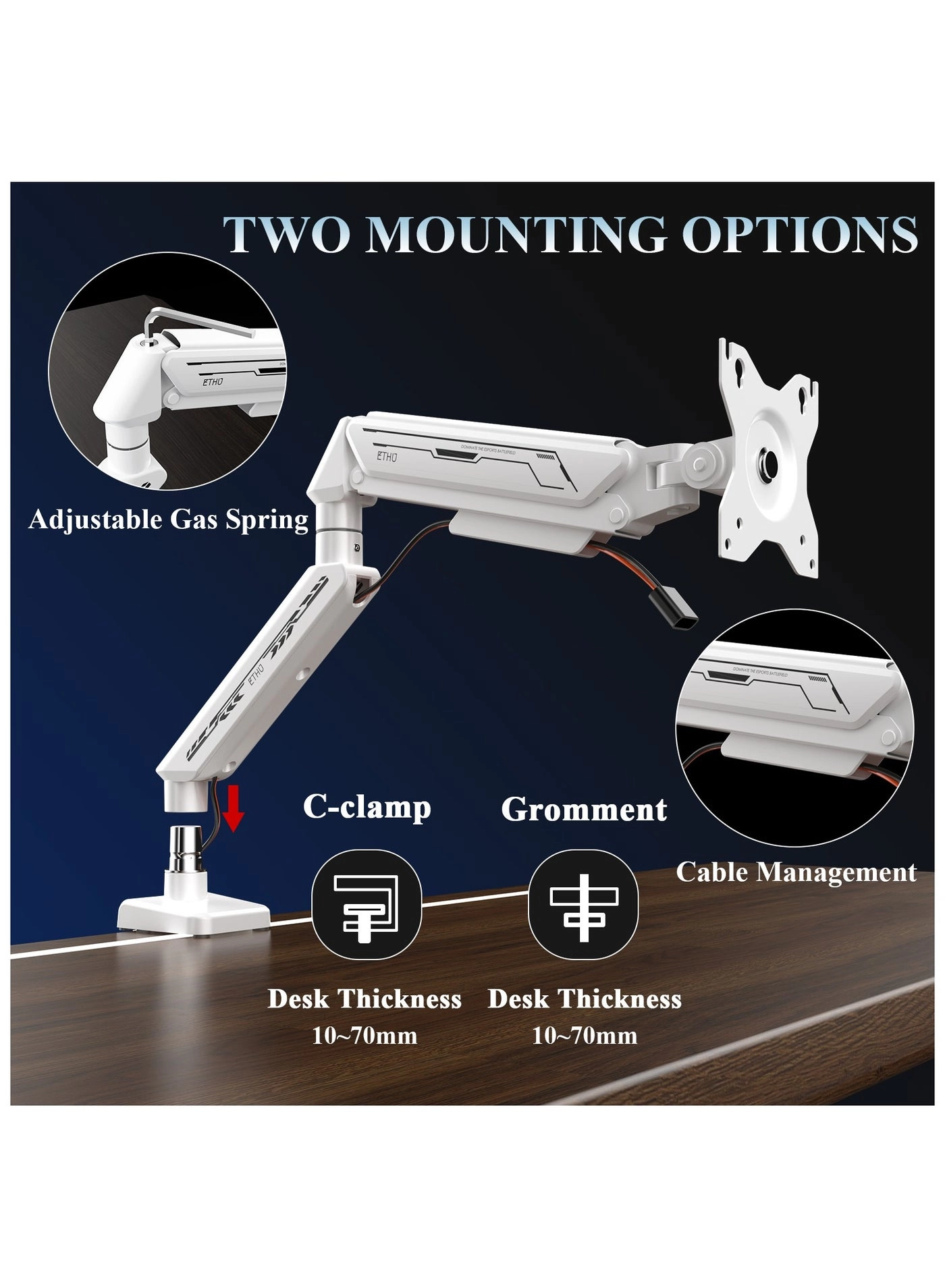 Monitor Arm - Single 13-32 inch 75x75/100x100mm