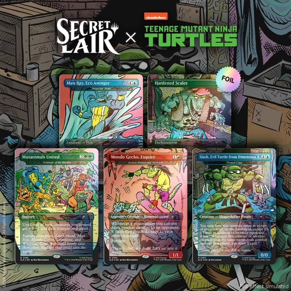 Wizards of the Coast Secret Lair x Teenage Mutant Ninja Turtles: The Mighty Mutanimals Foil Edition - 5pcs