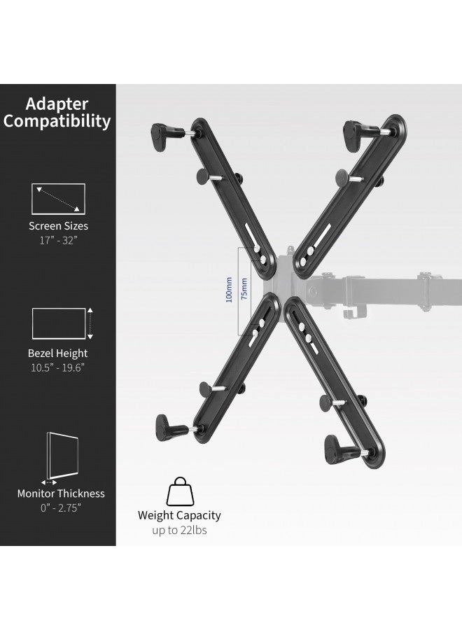 Single Monitor Desk Mount - Single 13 to 38 inch 75x75mm and 100x100mm