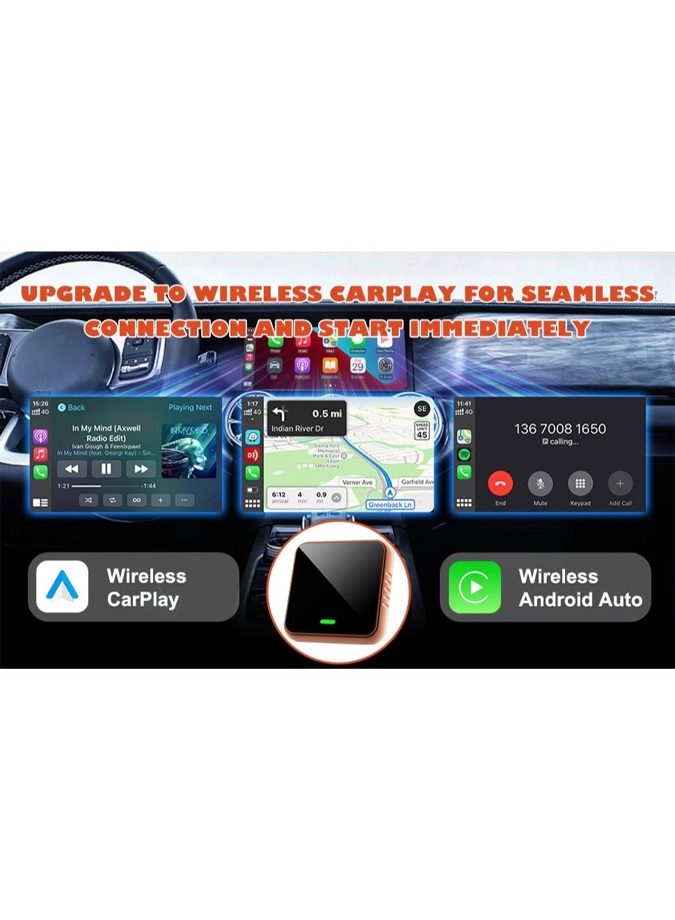 AutoLink AI+ Mini - 2-in-1 Wireless CarPlay Android Auto