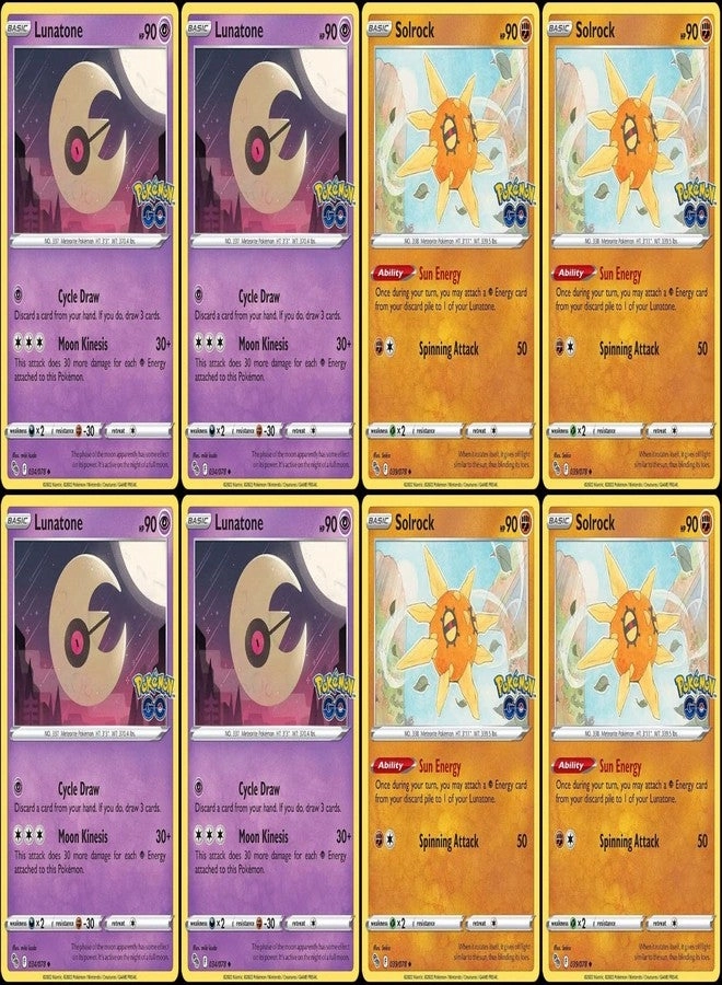 Pokémon Lunatone 034/078 + Solrock 039/078 - 8 pcs