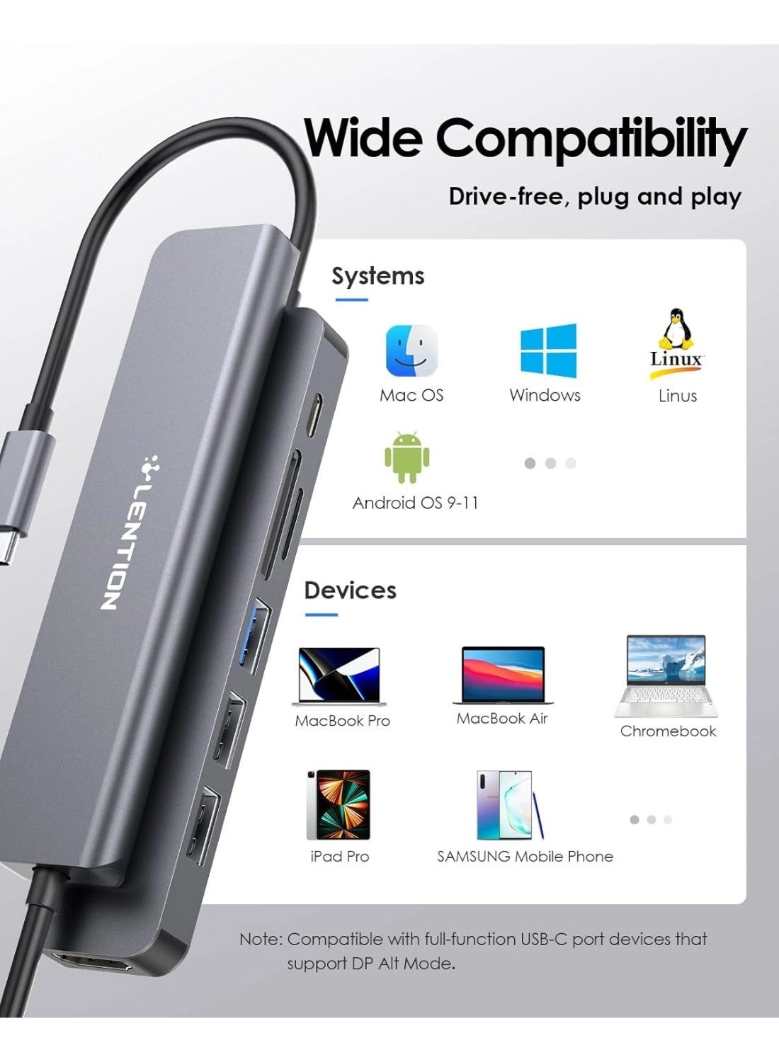 CB-CE18s - 8-in-1 USB-C Hub 4K@60Hz HDMI 100W PD