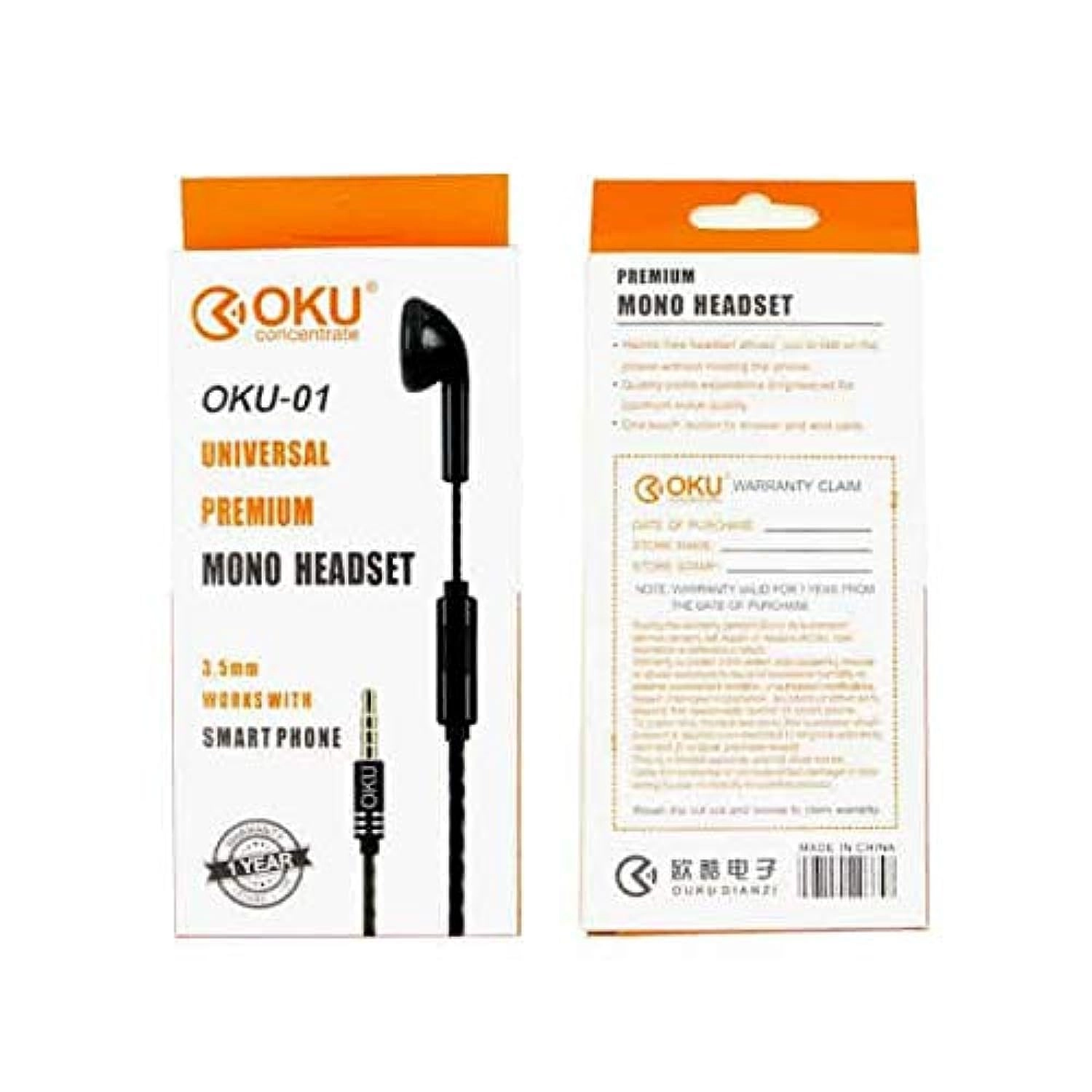 OKU Universal Premium Mono Wired Headset