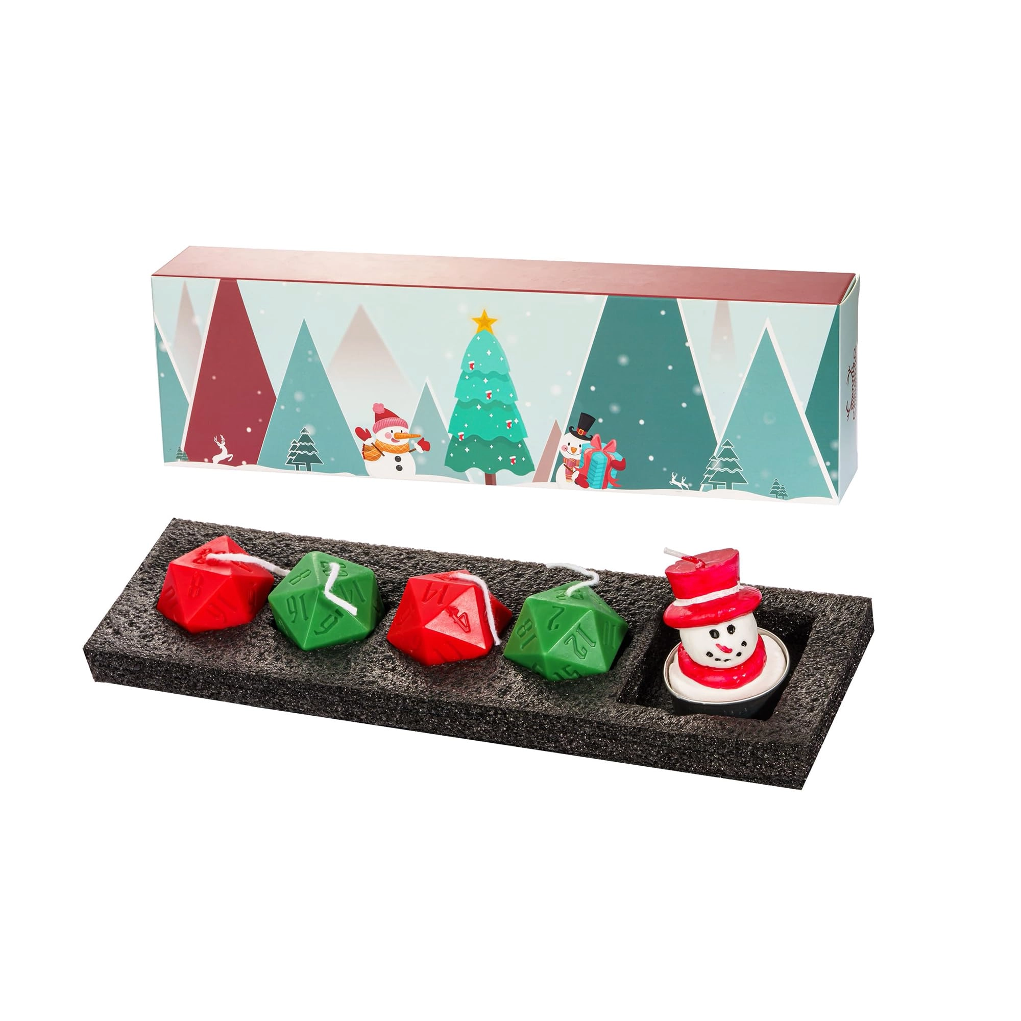 KSNDie D20 Dice Candles - Unscented 5 Piece