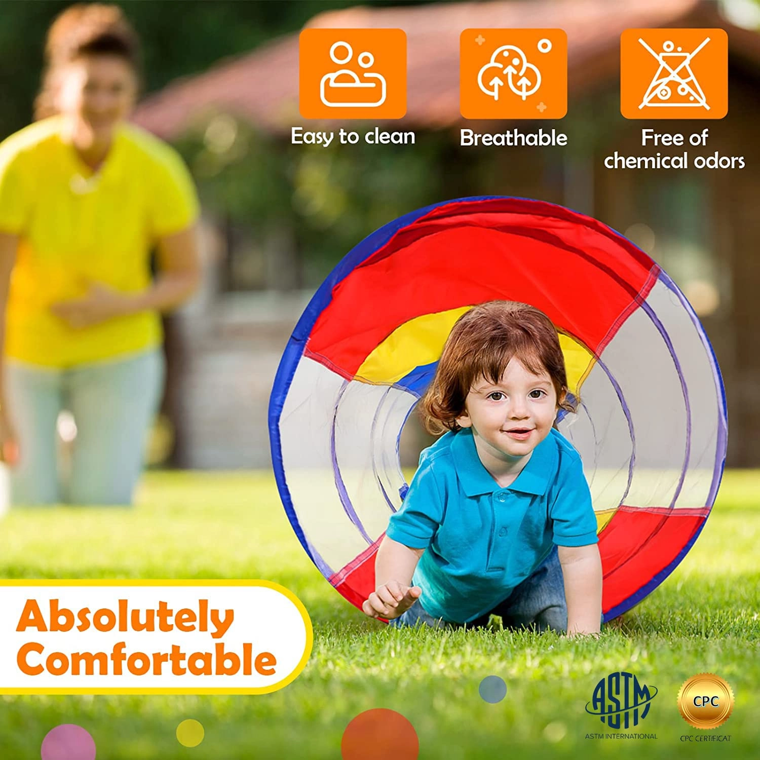 Kids Play Tunnel - Colorful Pop Up Rainbow